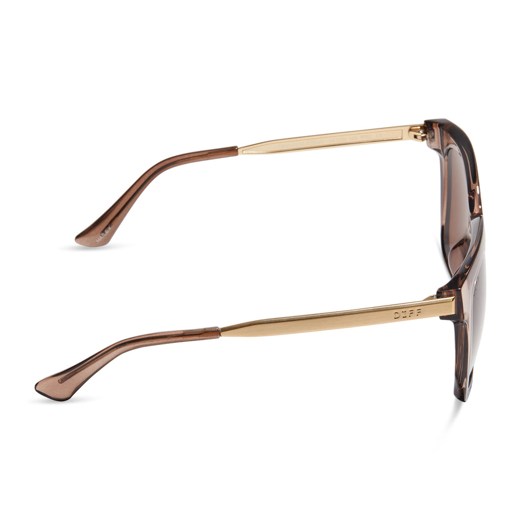 Hailey Square Sunglasses, Vintage Crystal & Brown