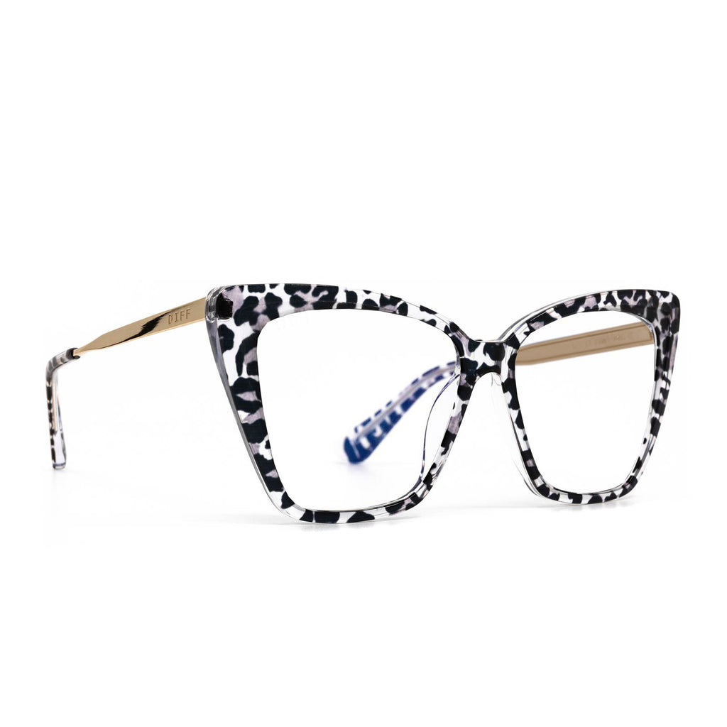 Becky Ii Cat Eye Prescription Glasses Clear Leopard Diff Eyewear