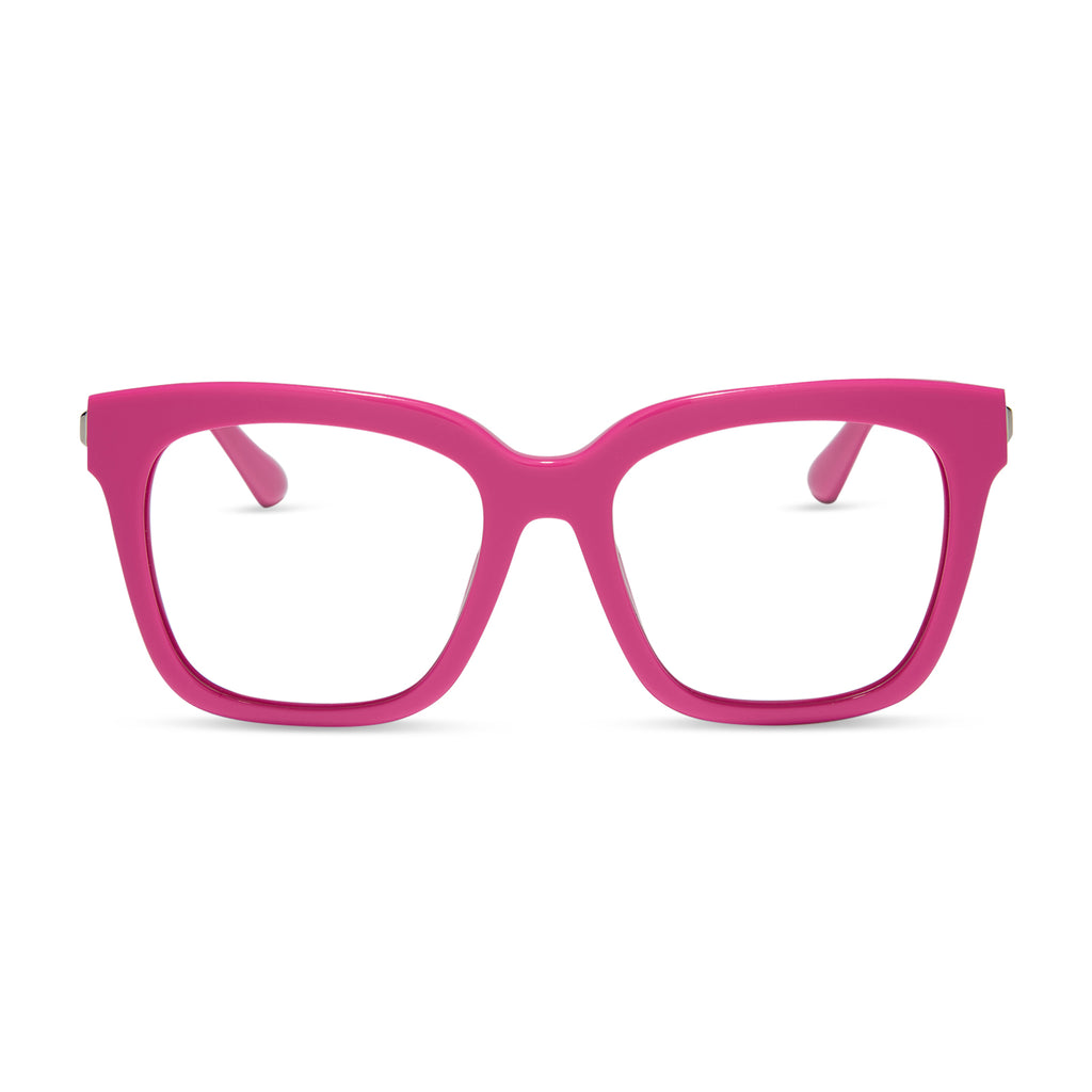 Bella Square Prescription Glasses Bright Pink Diff Eyewear