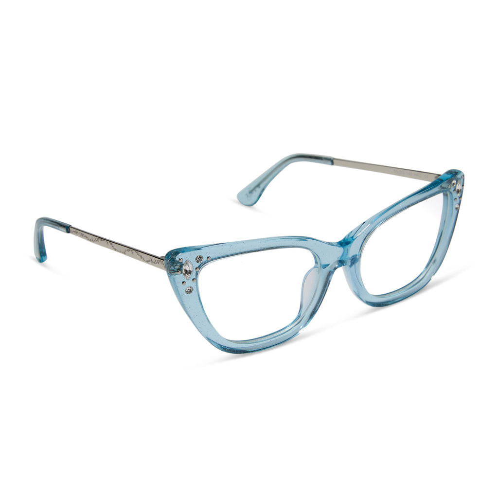 Blue prescription glasses on sale