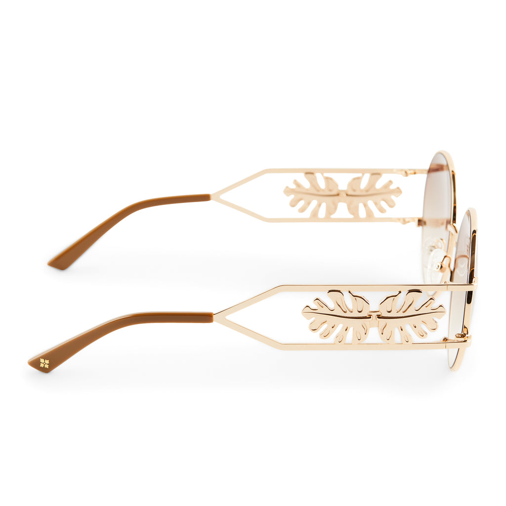 Gradient | Shiny Faye Eyewear & DIFF Brown Sunglasses | Gold