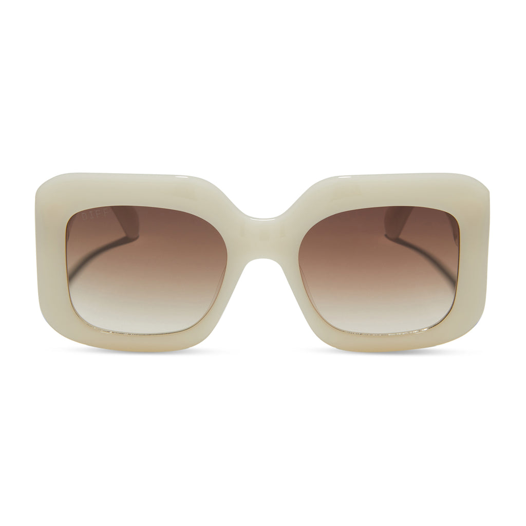 Giada Rectangle Sunglasses | Meringue & Brown Gradient | DIFF Eyewear