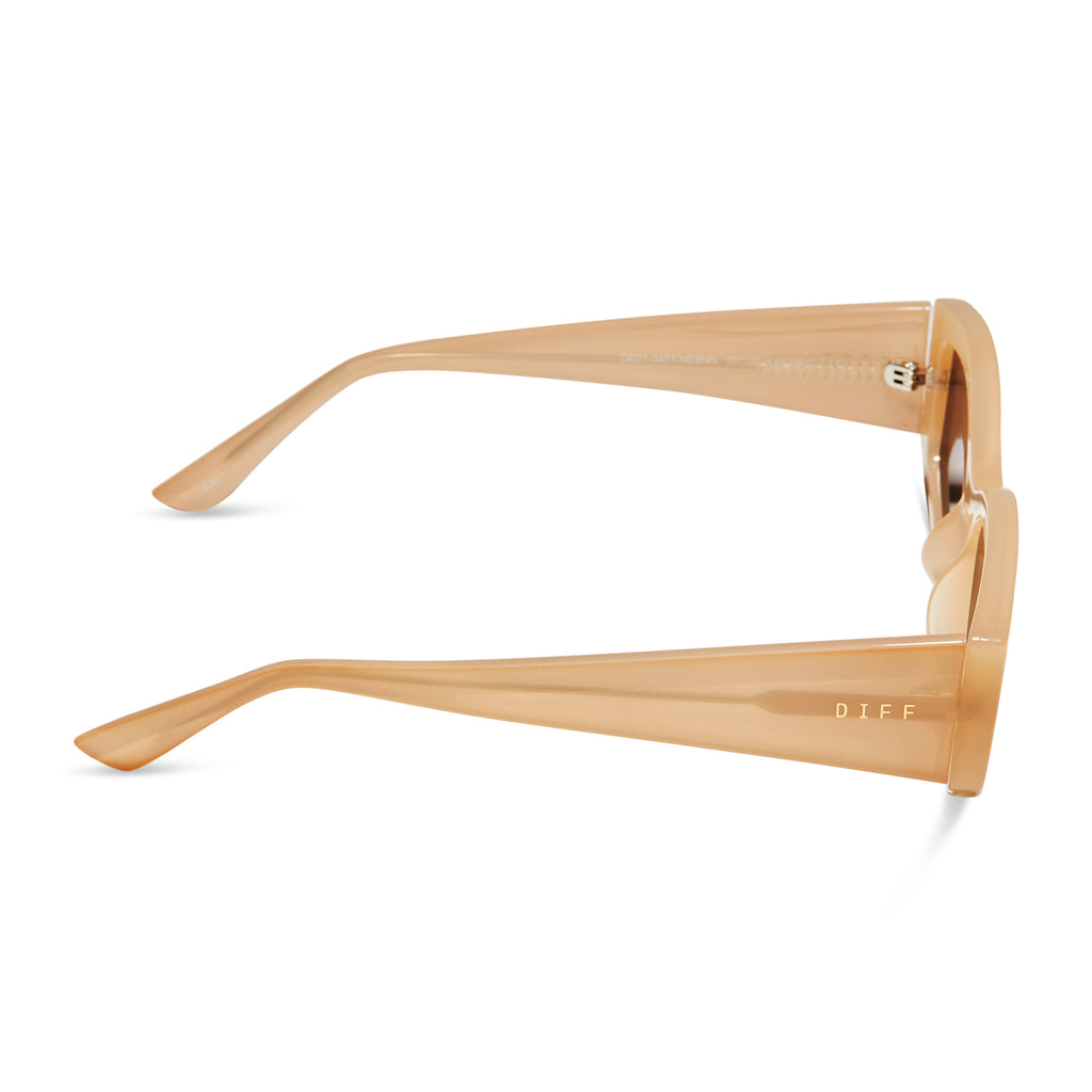 Kai Rectangle Sunglasses | Milky Nude & Brown | DIFF Eyewear