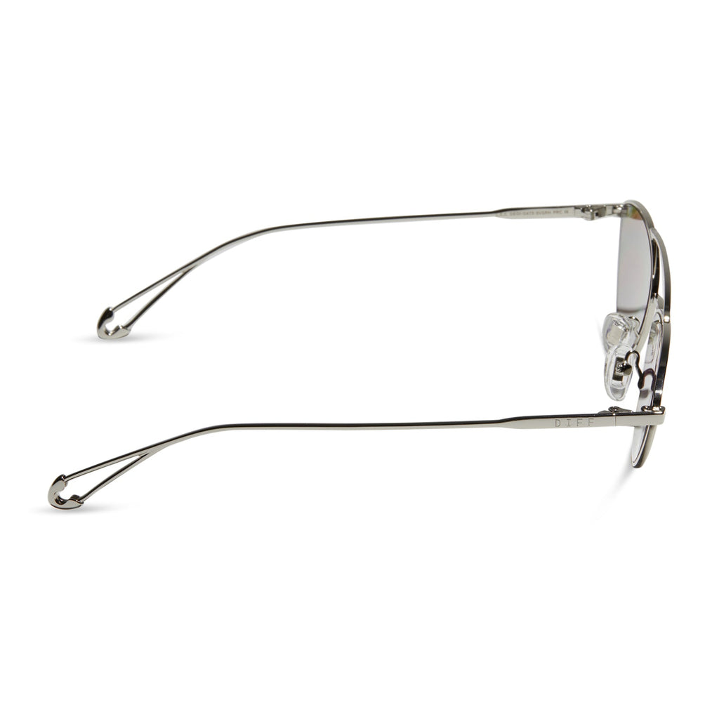 Aviator Sunglasses - Silver Frame - Chrome Mirror Sunglasses Lens - L.E.S. by Diff Eyewear