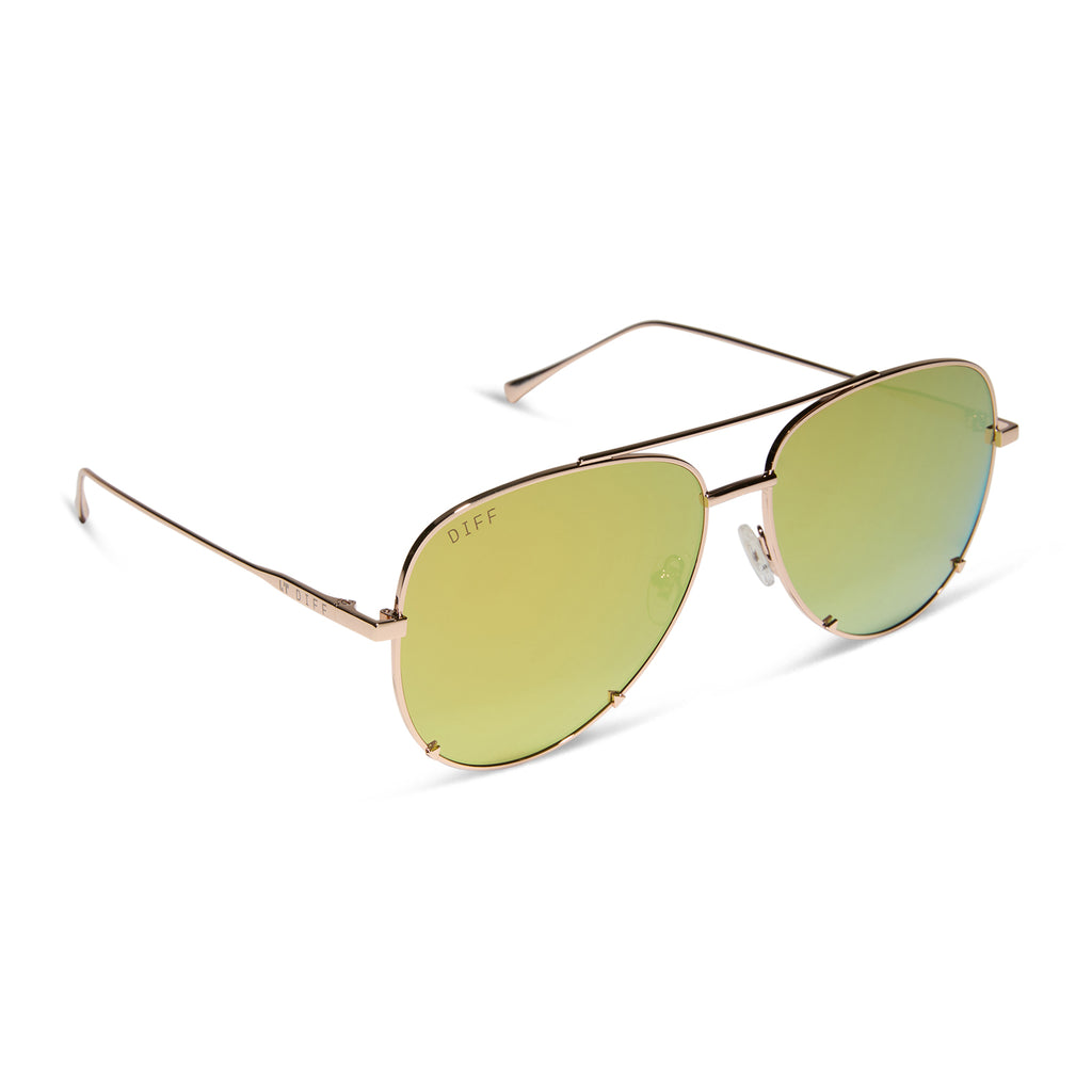 Diff Eyewear Lenox - Gold + Brown Gradient Mirror Polarized - Gold