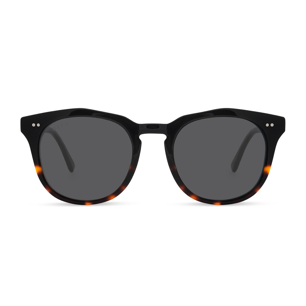 Weston Roundsquareoversized Sunglasses Black Tortoise And Grey Diff Eyewear 2496