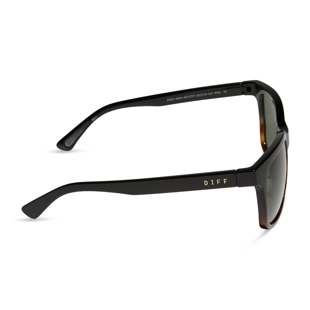 Sky Square Sunglasses, Black To Tortoise & G15 Polarized