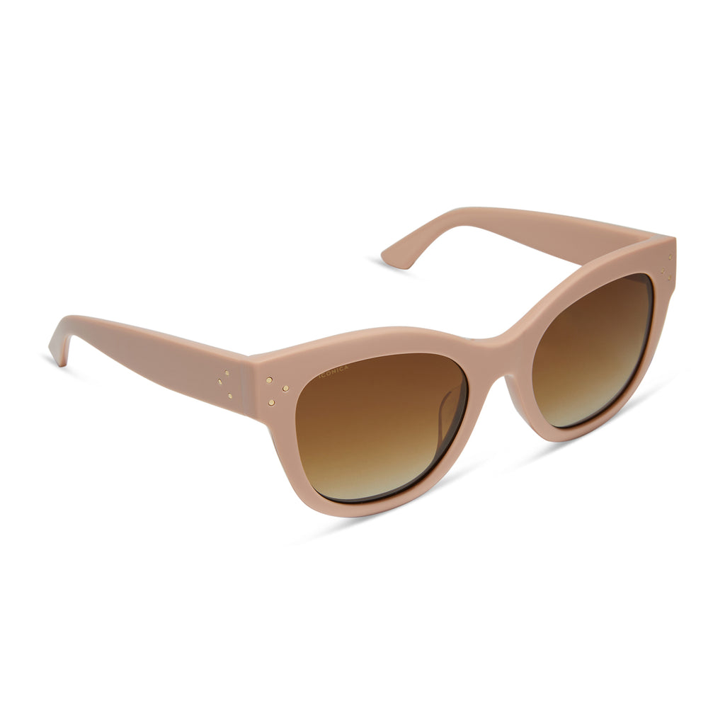 Iconica Eva Sunglasses | Nude & Brown Gradient Polarized | DIFF Eyewear