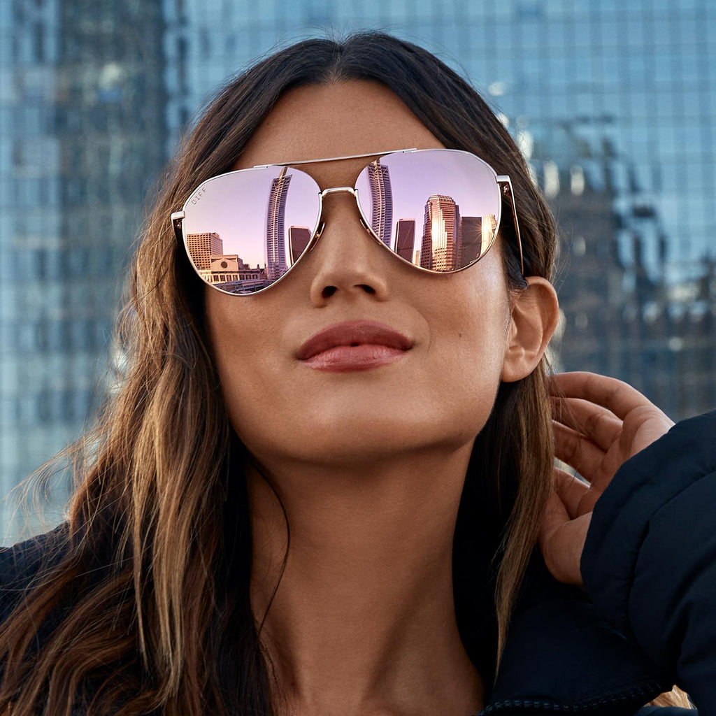 Rose pink mirrored sunglasses online