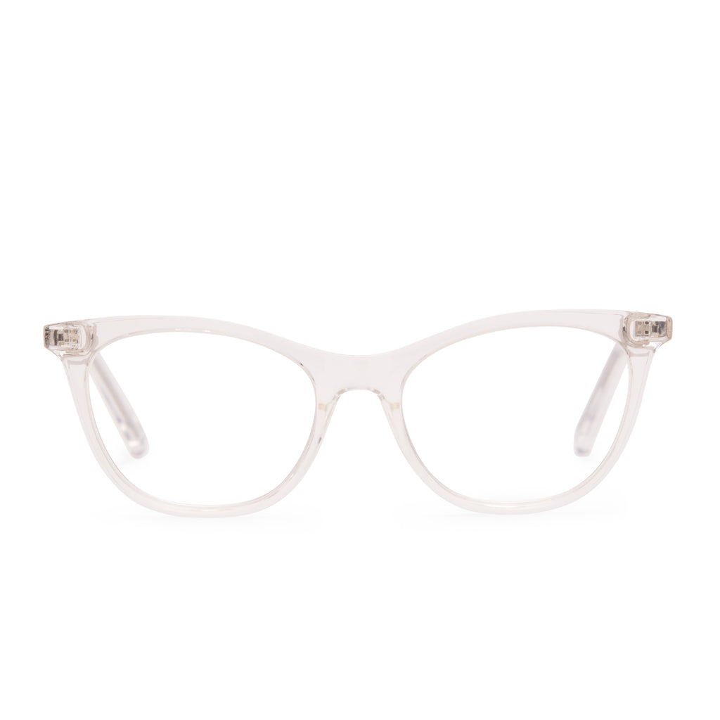 Optical CRYSTAL Cat Eye Glasses - Clear on Black Frame