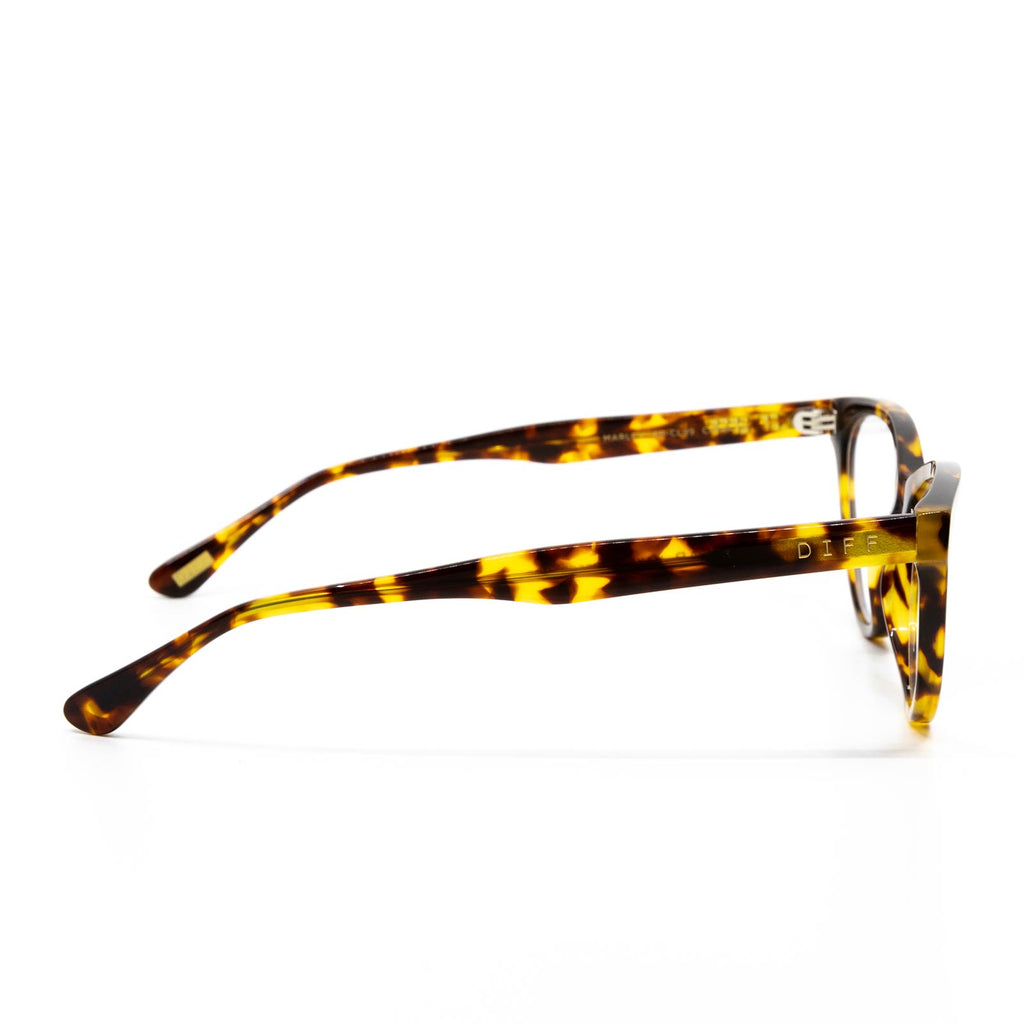 Prescription Square - Cream Tortoise Glasses Frame - Clear RX Lens - Rue by Diff Eyewear