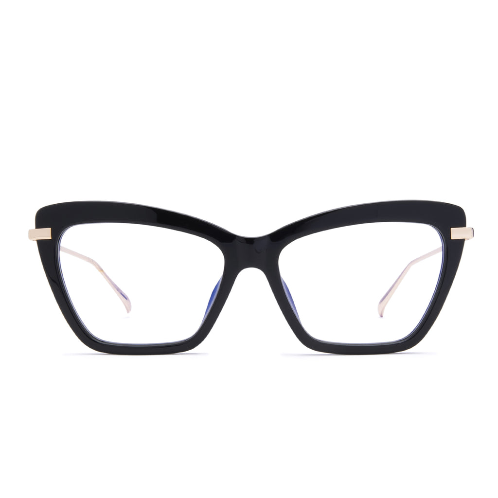 KIRA - GUNMETAL BLACK + CLEAR GLASSES – DIFF Eyewear