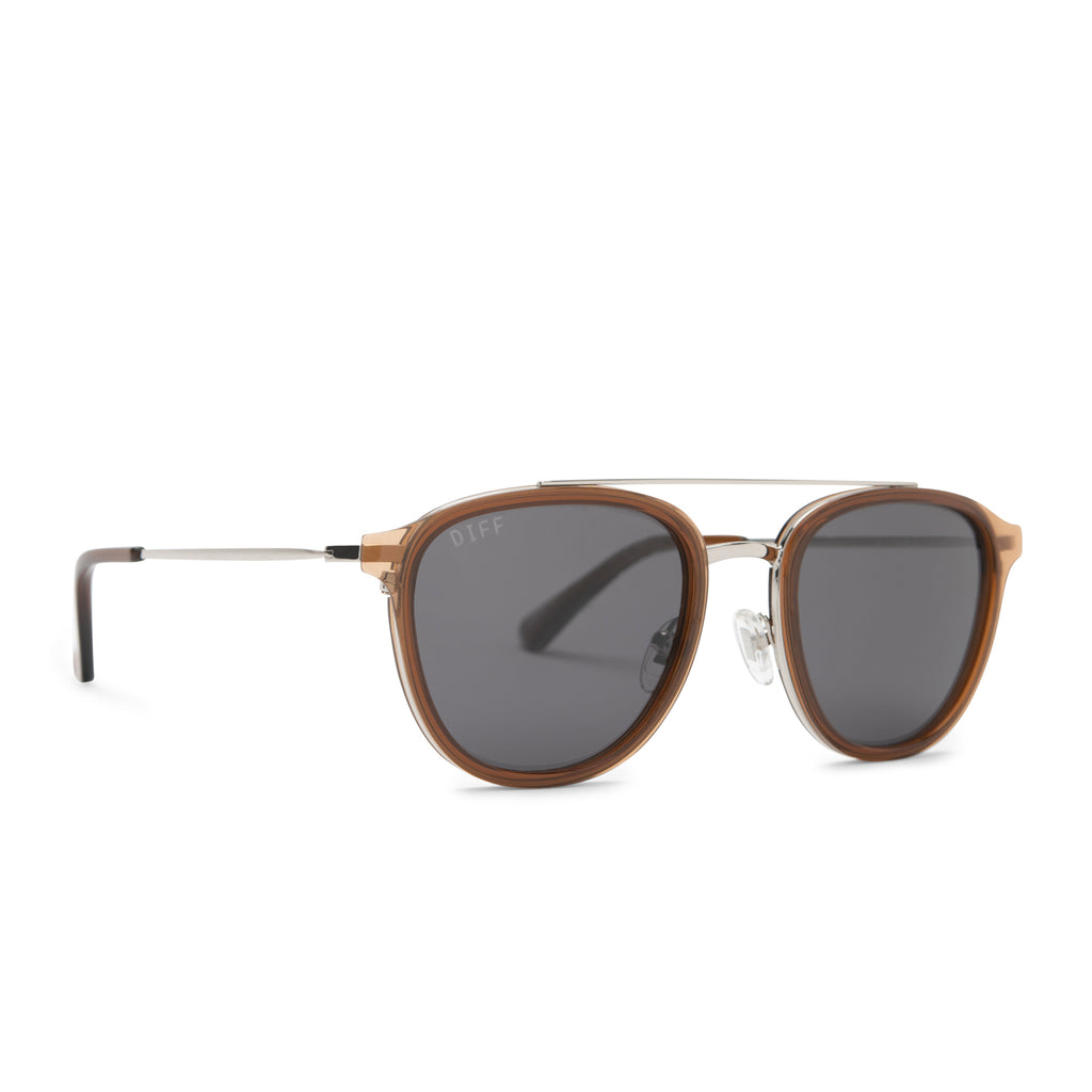 Camden Round Sunglasses | Whiskey & Grey Polarized Lenses | DIFF Eyewear