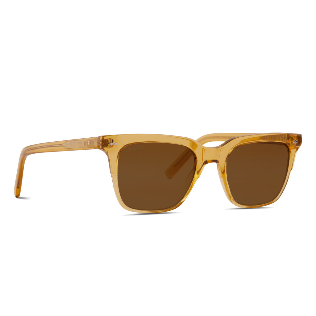 Billie Square Sunglasses Citrine Crystal Brown DIFF Eyewear