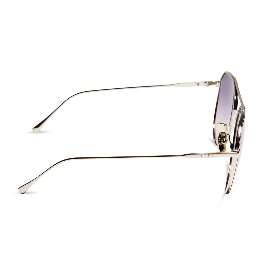 Dash Aviator Sunglasses | & | DIFF Rose Gradient Silver Eyewear Lavender