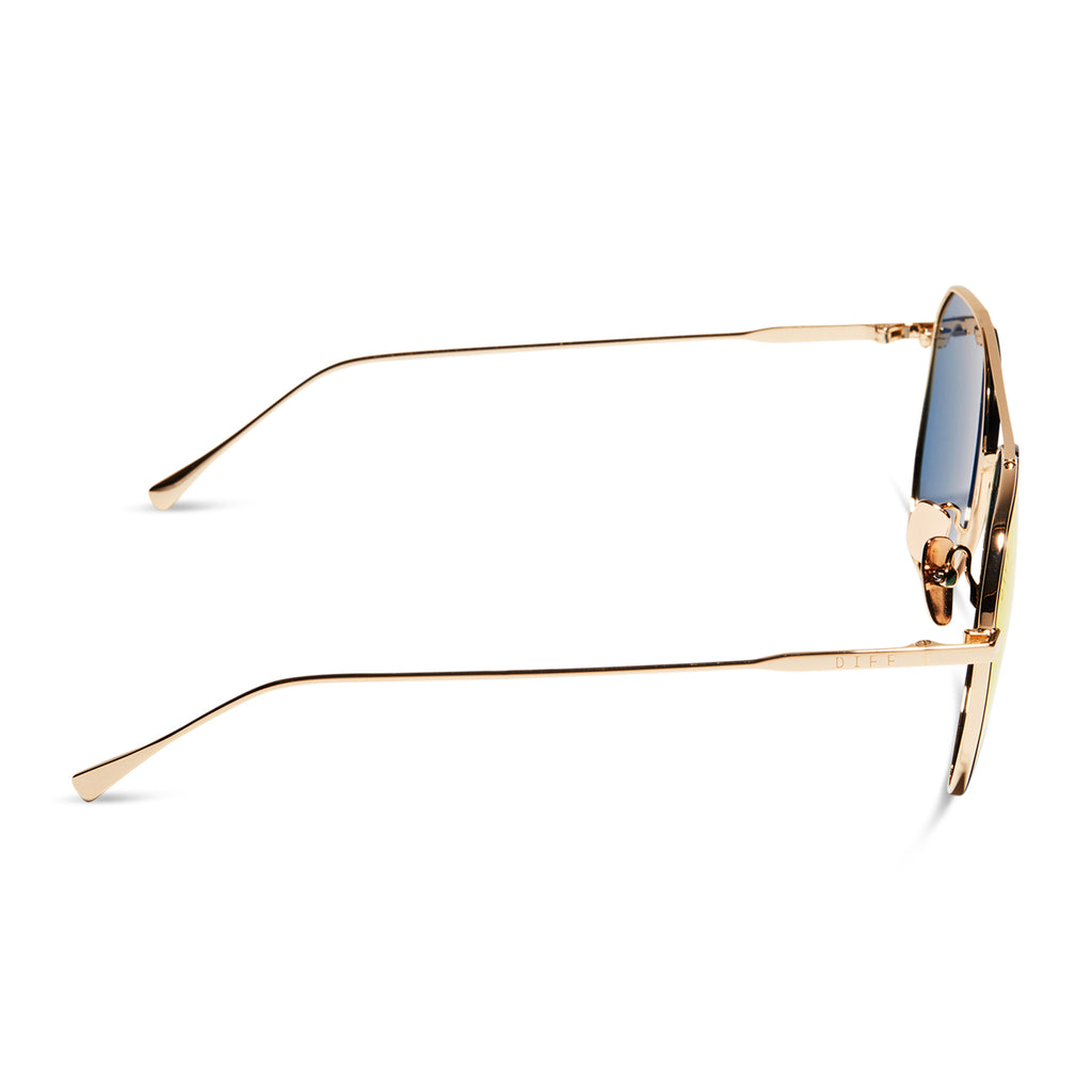 Dash Aviator Sunglasses, Gold & Sunset Mirror