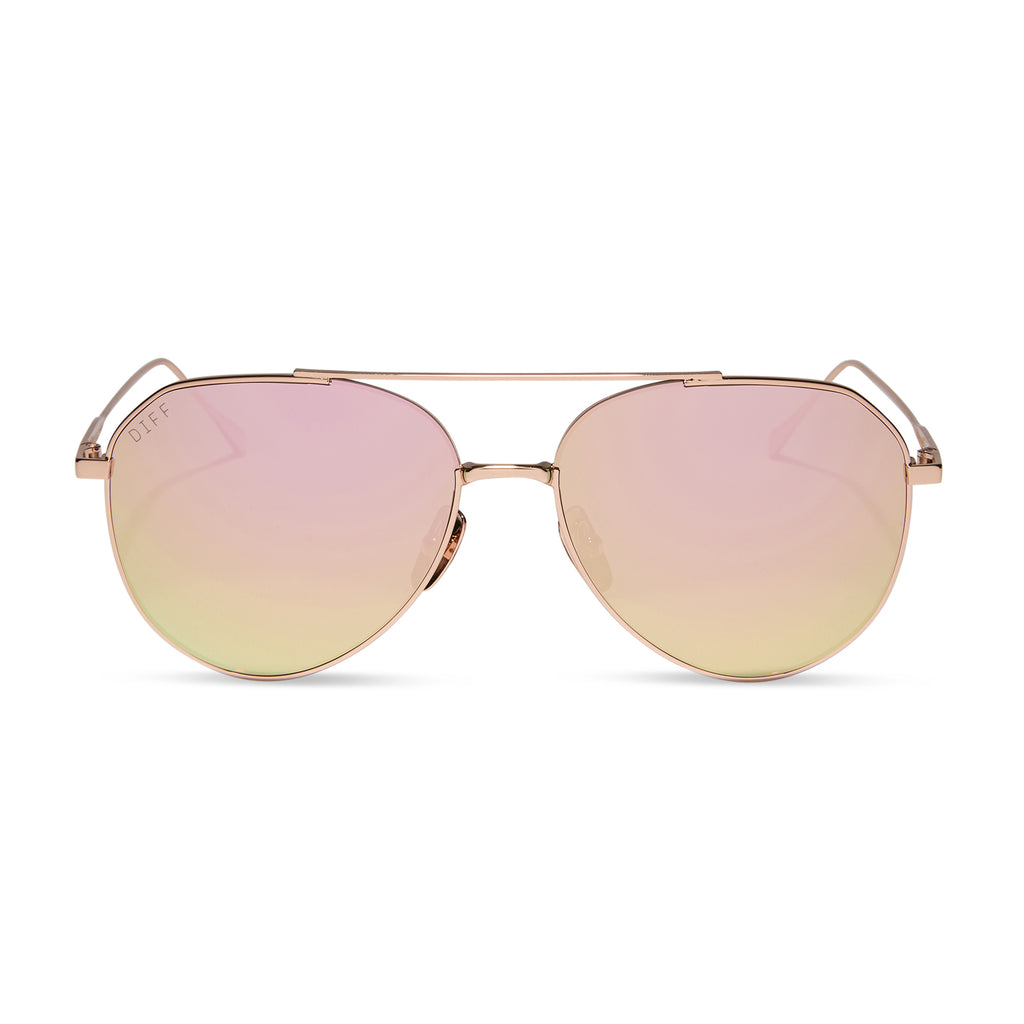 Dash XS Sunglasses for Small Faces Rose Gold Mirror Polarized DIFF Eyewear