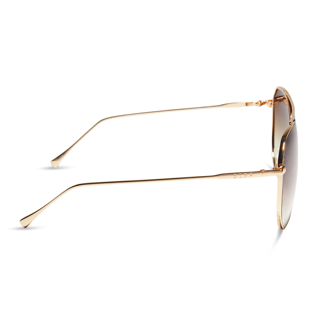 Jane Aviator Sunglasses | & Sharp Eyewear Gradient Brown DIFF | Gold