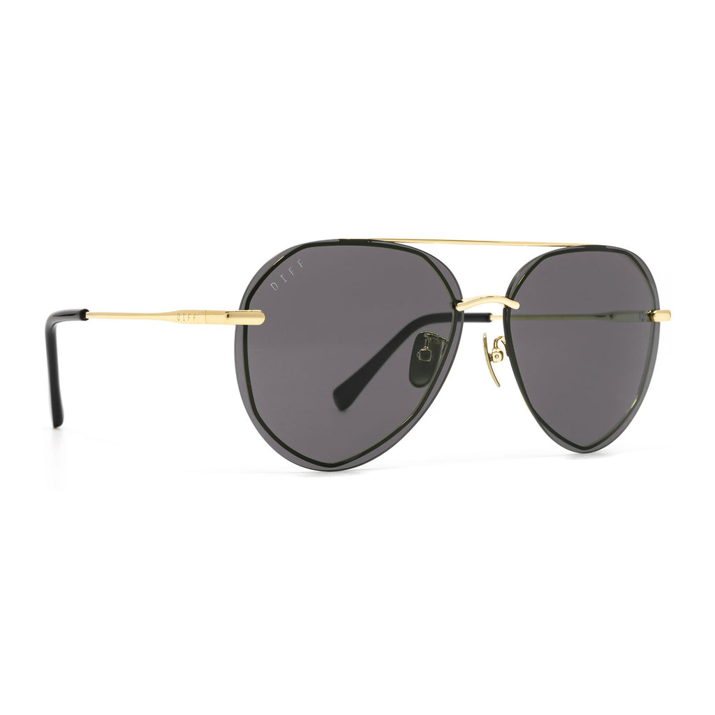 Diff Lenox Sunglasses, Women's, Gold/Black/Grey Polarized