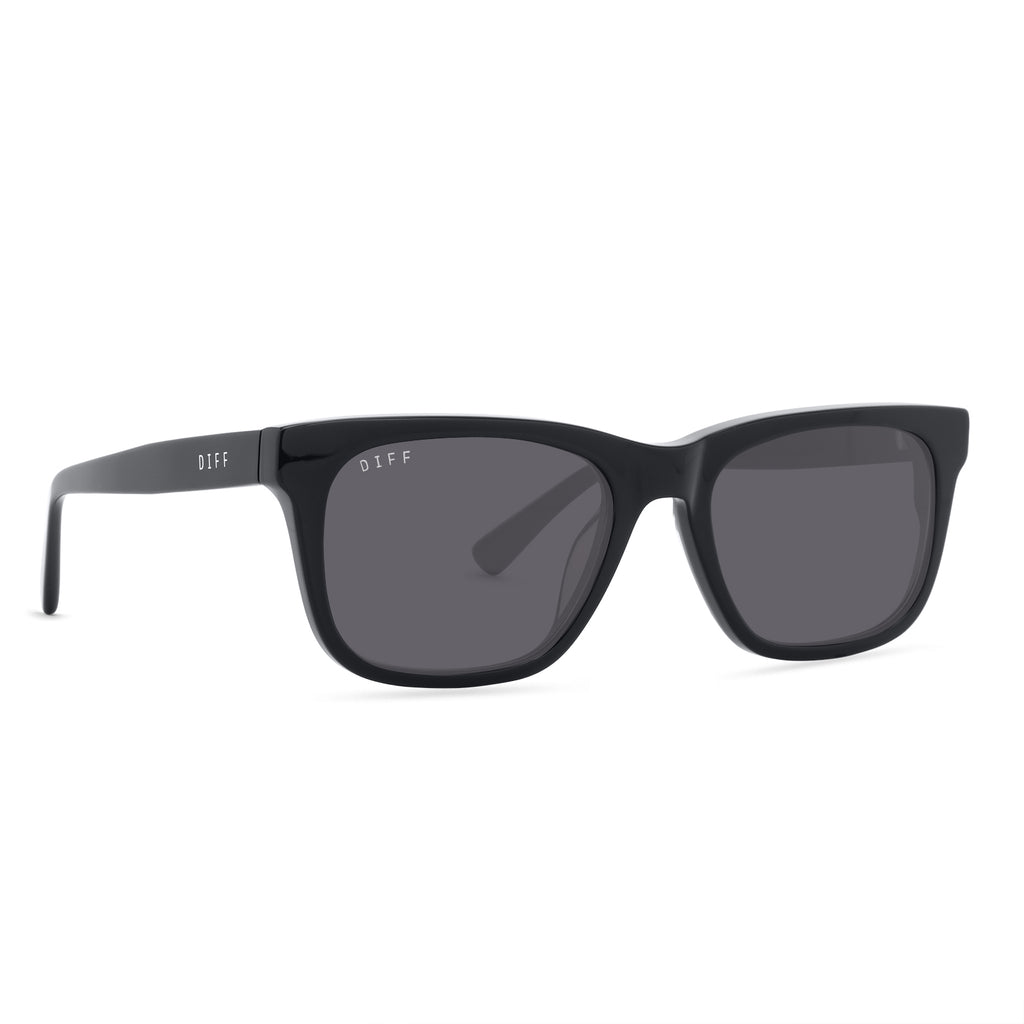 Wesley Polarized Rectangular Sunglasses, Black Rectangle Sunglasses