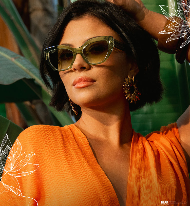 the white lotus x diff eyewear female wearing thailand sunglasses