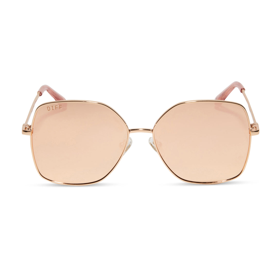 Beatrice Sunglasses | Gold & Peach Mirror | DIFF Eyewear