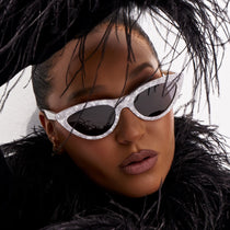 Adrienne Bailon Chateau Cateye Sunglasses, Silver & Grey