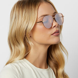 Lenox XS Aviator Sunglasses | Gold & Honey Crystal Flash | DIFF