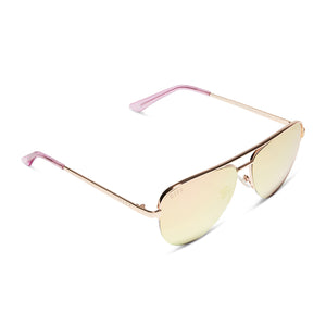 August Aviator Sunglasses | Champagne & Cherry Blossom | DIFF Eyewear