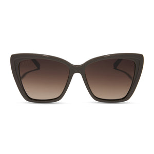 diff eyewear featuring the becky ii cateye sunglasses with a london stone frame and truffle gradient lenses front view