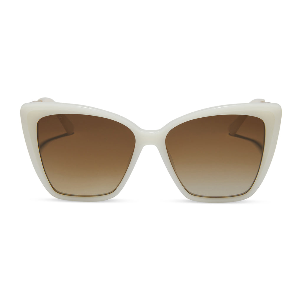 Becky II Cateye Sunglasses | Meringue & Brown Gradient | DIFF Eyewear