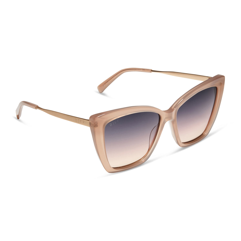 Becky Ii Cat Eye Sunglasses Warm Taupe And Twilight Gradient Diff Eyewear