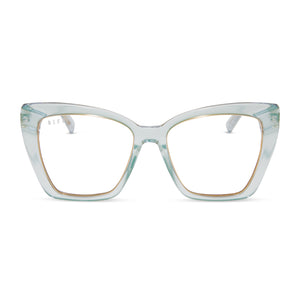 diff eyewear becky iv xs cat eye prescription glasses with a turquoise frame front view