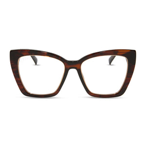 diff eyewear featuring the becky iv xs cat eye prescription glasses with a sequoia tortoise frame front view