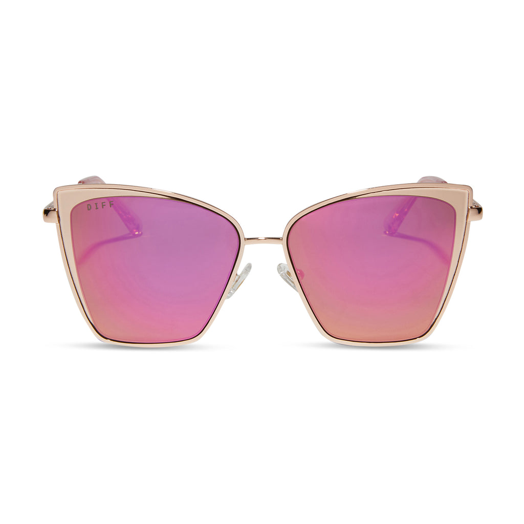 Diff Eyewear Becky Sunglasses Rose Gold/Pink Mirror
