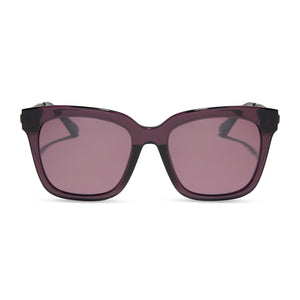 diff eyewear bella square sunglasses aubergine & silver flash front view