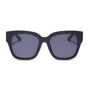 diff eyewear featuring the becky ii cat eye sunglasses with a royal dark purple blue frame and midnight blue mirror polarized lenses front view