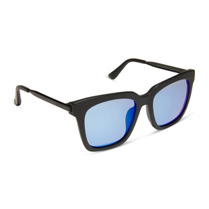 Diff Bella 52mm Polarized Sunglasses in Matte Black/Blue