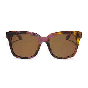 diff eyewear bella square sunglasses torino tortoise & brown front view