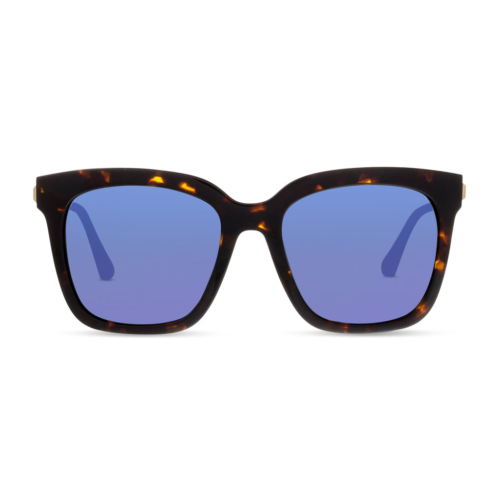 Tortoise Shell & Mirrored Sunglasses Matt Tortoise Shell/Mirrored Blue/Purple