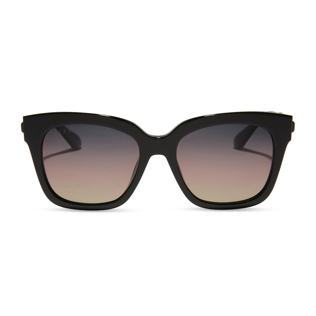 Bella XS Square Sunglasses | Black & Twilight Gradient Polarized 