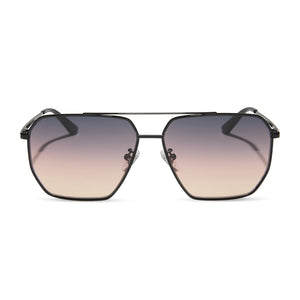 diff eyewear berkely aviator sunglasses black & twilight gradient front view