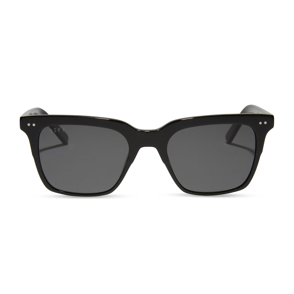 Billie Square Sunglasses | Black & Grey Polarized Lenses | DIFF Eyewear