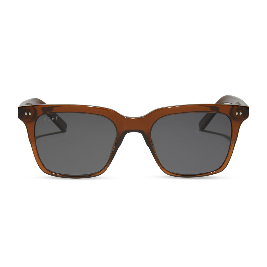 Billie Square Sunglasses | Brown & Grey Polarized Lenses | DIFF Eyewear