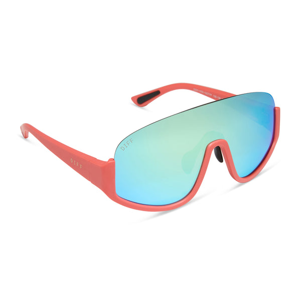 blazer - coral + turquoise ice mirror + polarized sunglasses 2