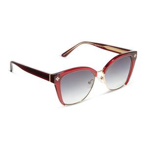 Red-Grey Square Frame Sunglasses
