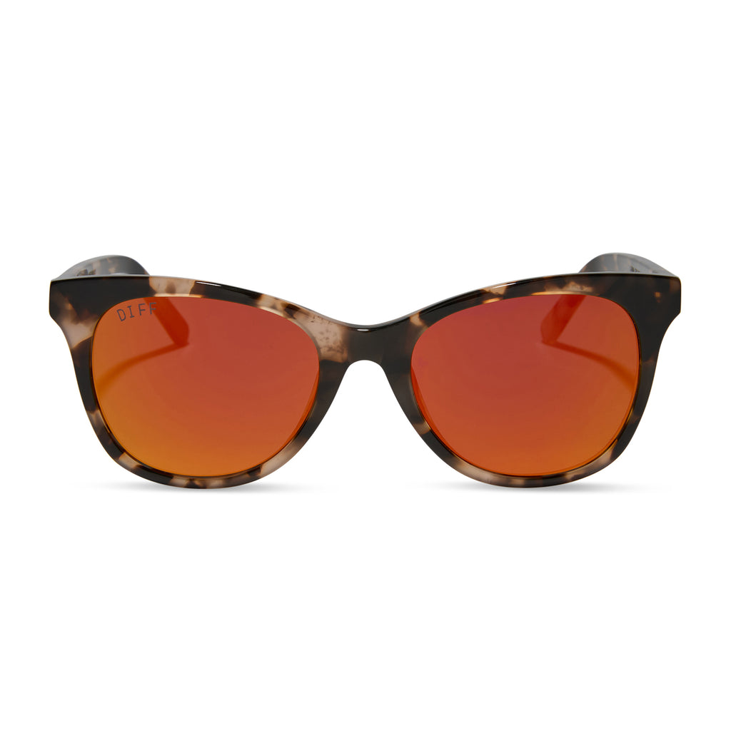 Carina Cat Eye Sunglasses | Himalayan Tortoise & Sunset Mirror | DIFF ...