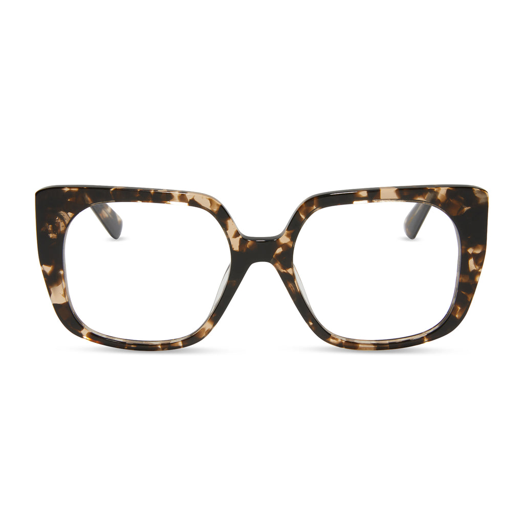 Cecilia Square Glasses | Espresso Tortoise & Clear | DIFF Eyewear