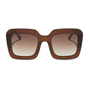 diff eyewear charise square sunglasses whiskey & brown gradient front view