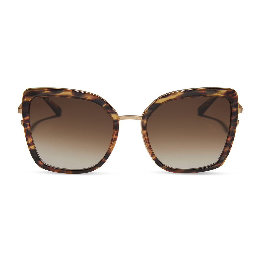 Clarisse Cateye Sunglasses | Wild Tort & Brown Gradient | DIFF Eyewear